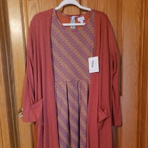 LuLaRoe Amelia dress with a LuLaRoe Sarah cardigan